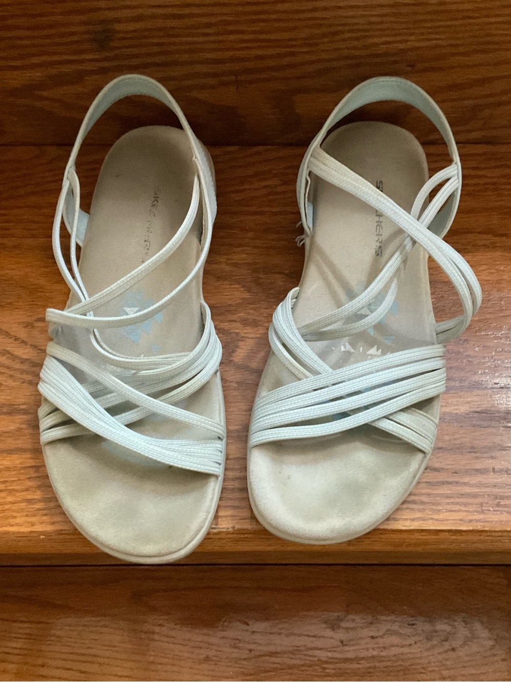 Skechers Women's Strappy Slingback Sandals in Light Blue